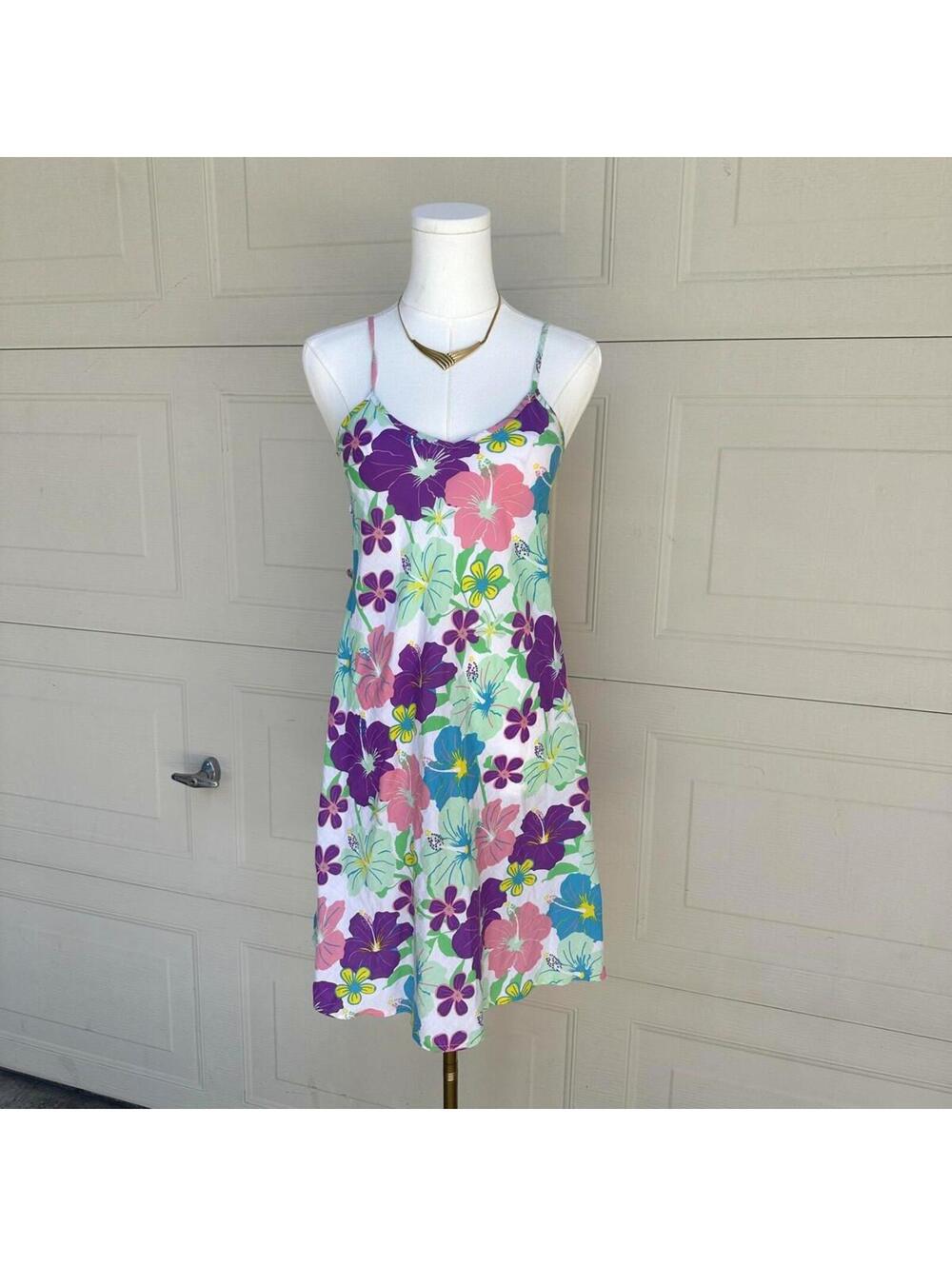 H&M Tropical Floral 100%Cotton Spaghetti Strap Dress (M)